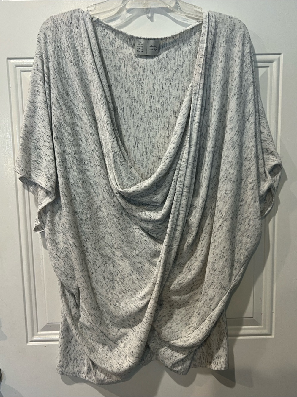 Saturday Sunday Anthropologie- Light Heather Gray woman’s wrap front shawl top